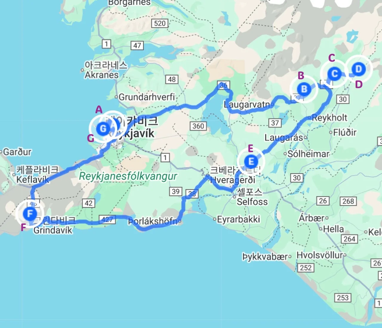 Reykjavik · 여행 지도 1